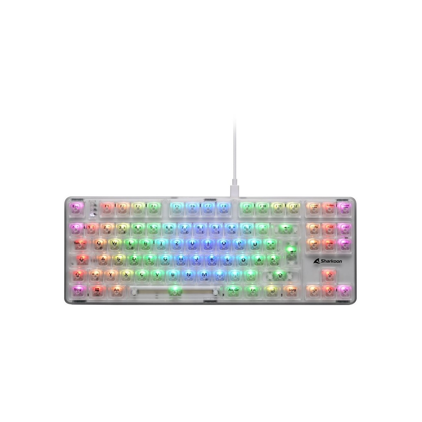 Sharkoon Crystal Shark White DE Gaming Keyboard - Characteristics (White) — Buy in Cyprus with Fast Delivery