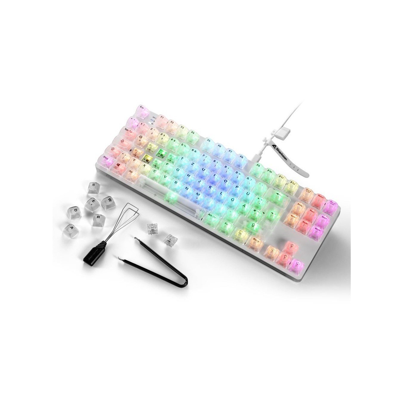 Sharkoon Crystal Shark White DE Gaming Keyboard - Characteristics (White) — Buy in Cyprus with Fast Delivery