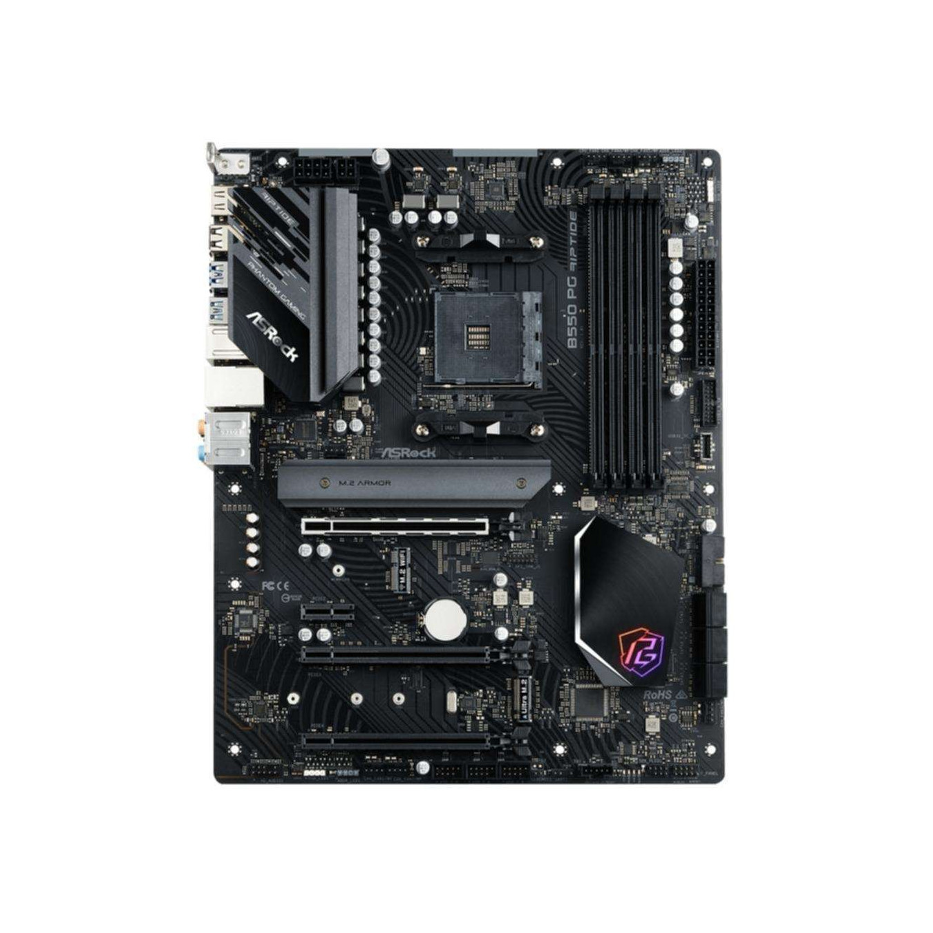 ASRock B550 Phantom Gaming Riptide - AM4 ATX Motherboard - DDR4, 128GB, 2x M.2, 6x SATA, 2.5Gb LAN, HDMI 2.1