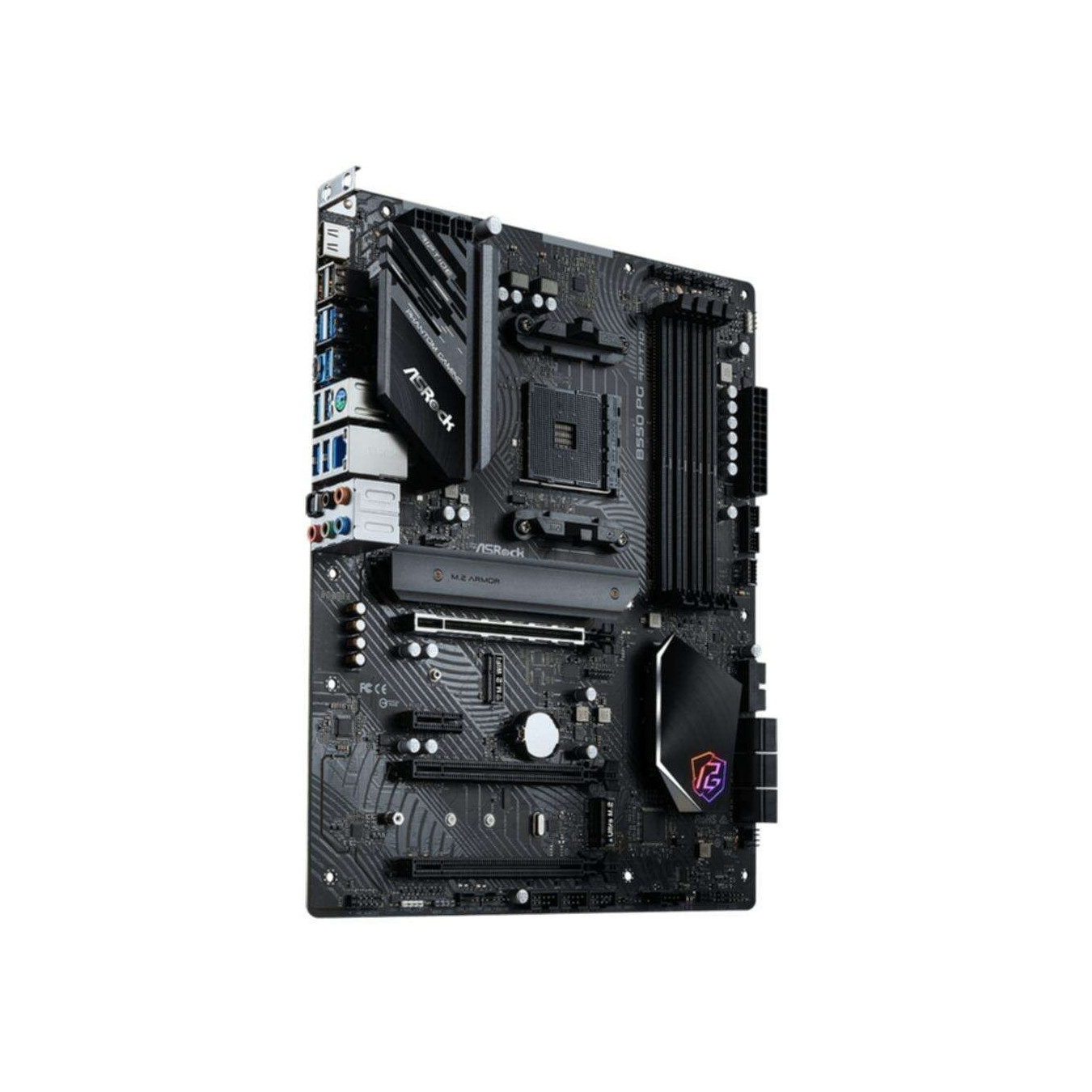 ASRock B550 Phantom Gaming Riptide - AM4 ATX Motherboard - DDR4, 128GB, 2x M.2, 6x SATA, 2.5Gb LAN, HDMI 2.1