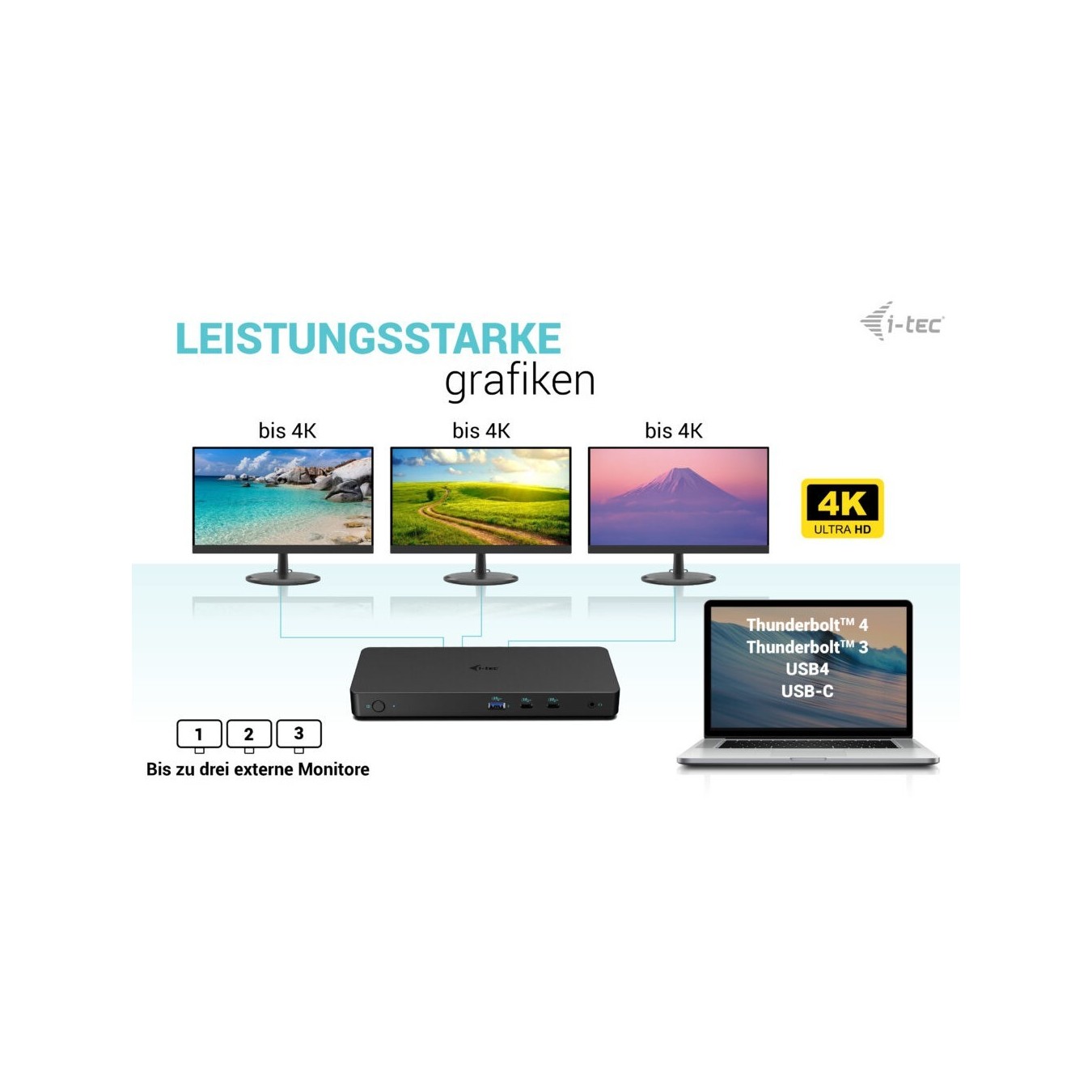 D I-TEC USB-C Gen2 Thunderbolt 3 Docking Station - TB3 Dock — Buy in Cyprus with Fast Delivery