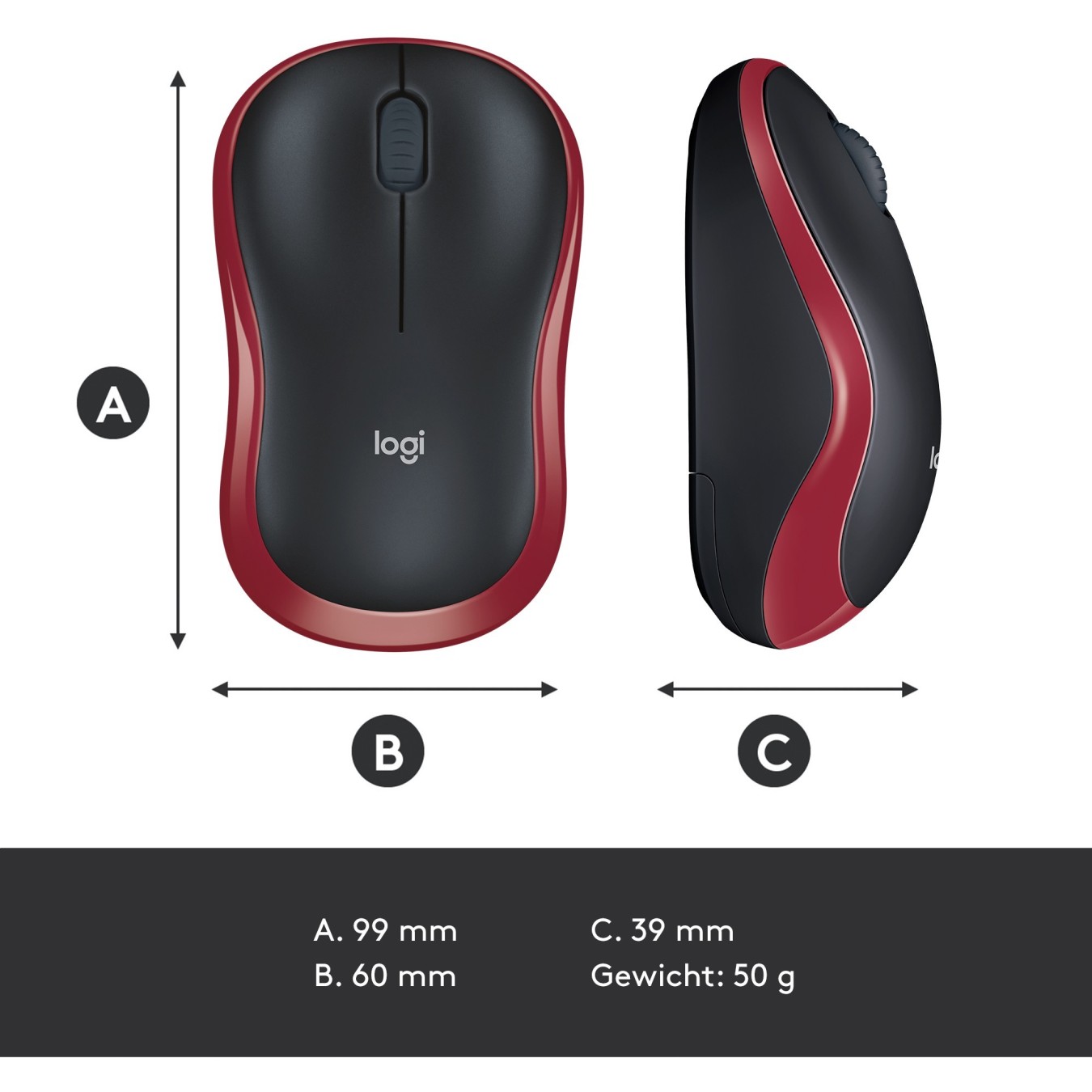 Logitech M185 Wireless Mouse - M185 - Red — Buy in Cyprus with Fast Delivery