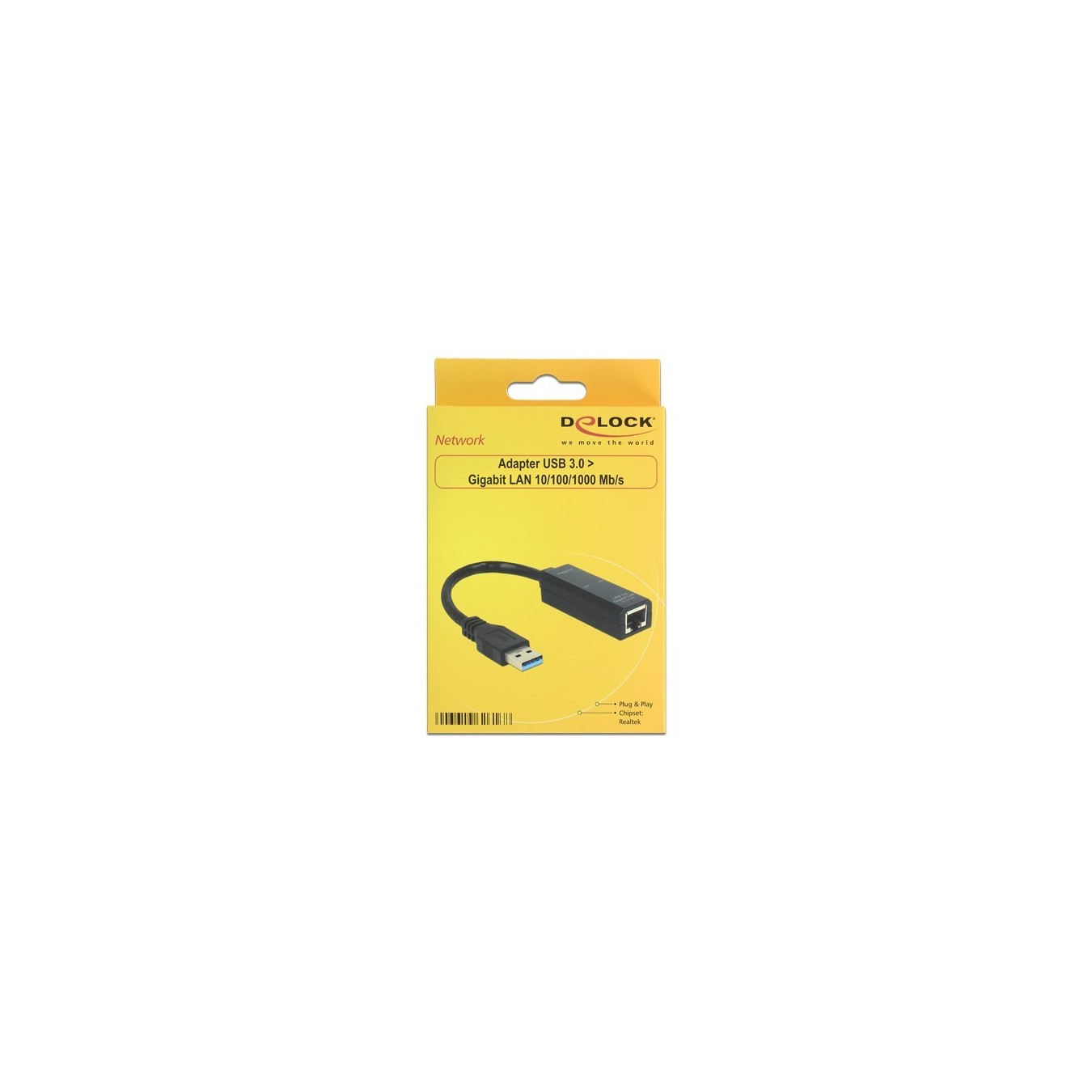 DeLock USB 3.0 to Gigabit LAN (ST-BU) Adapter Black - ST-BU - USB 3.0, Gigabit Ethernet — Buy in Cyprus with Fast Delivery