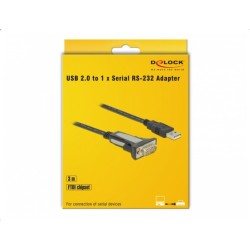 Buy DELOCK USB 2.0 Type-A to Serial RS-232 DB9 Adapter - 3 m Cable in Cyprus, Nicosia, Limassol, Larnaka, Pafos