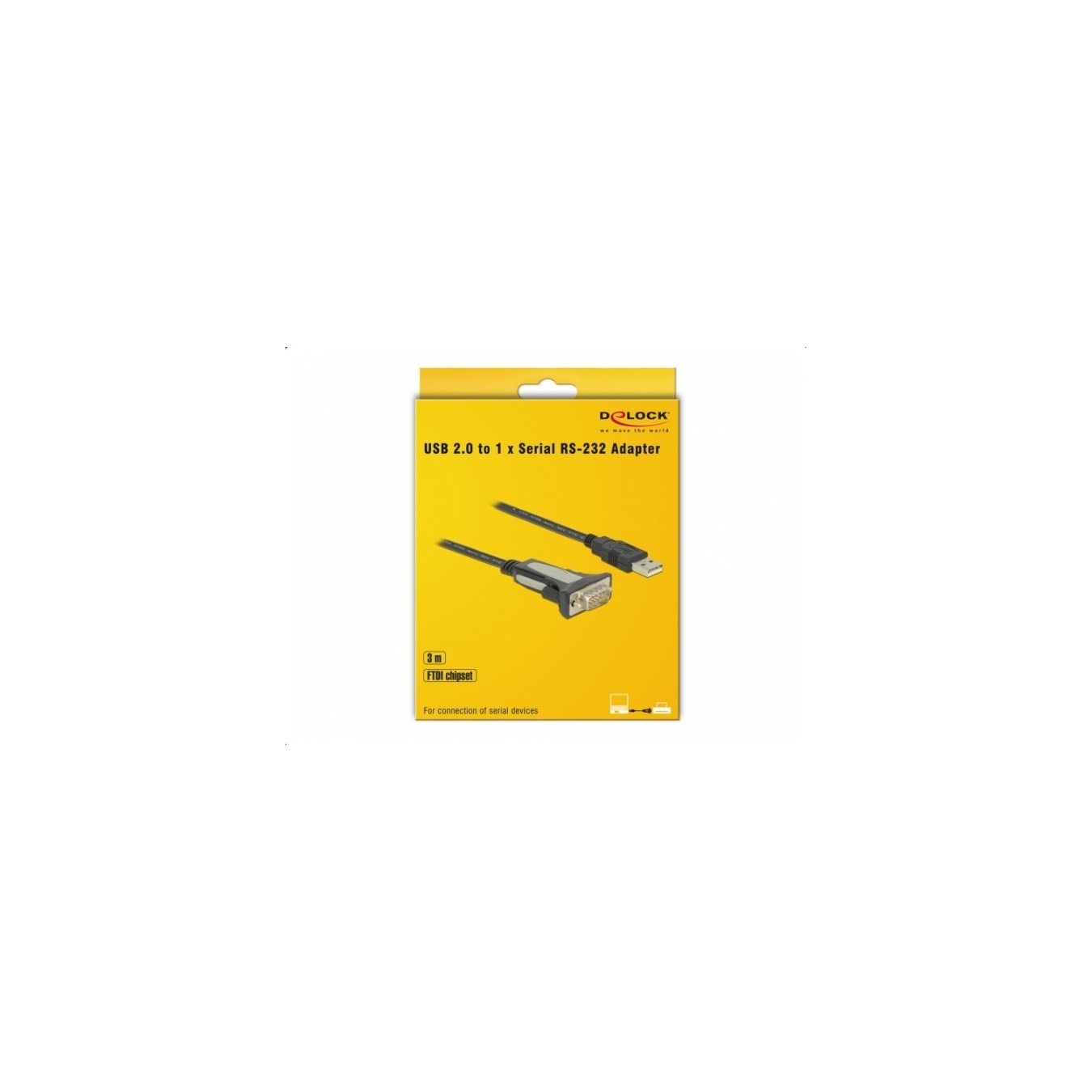 DELOCK USB 2.0 Type-A to Serial RS-232 DB9 Adapter - 3 m Cable — Buy in Cyprus with Fast Delivery