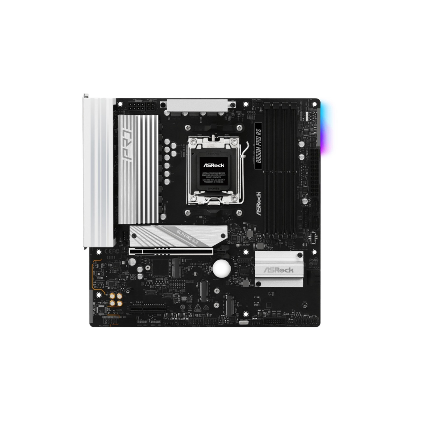 ASRock B850M Pro RS - B850M Pro RS - AM5 microATX, DDR5, 256GB, PCIe 5.0, HDMI 2.1, 2.5GbE, Black