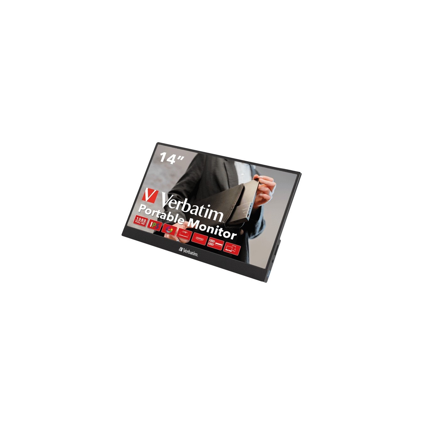 Verbatim PM-14 Portable Monitor - PM-14 - 14-inch Full HD 1080p, Slim and Lightweight — Buy in Cyprus with Fast Delivery