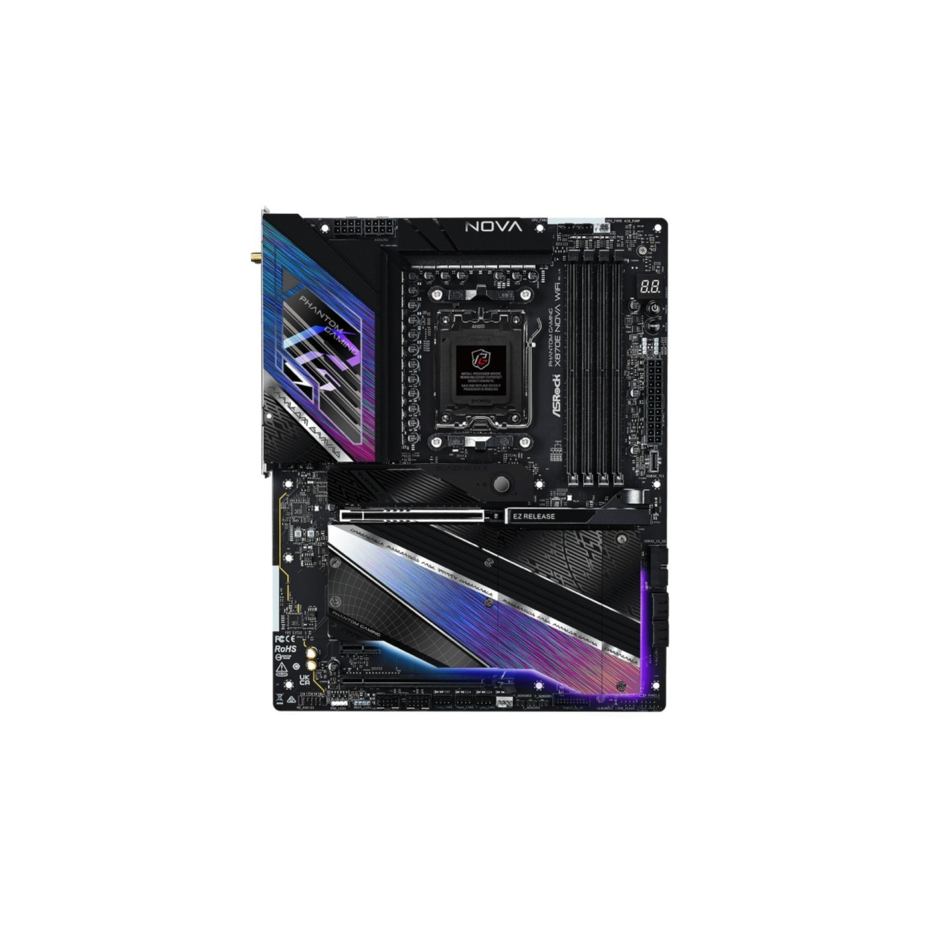 ASRock X870E Nova WiFi - AM5 ATX Motherboard - DDR5, 4x DIMM (256GB), PCIe 5.0, Wi-Fi 7, 5Gb LAN