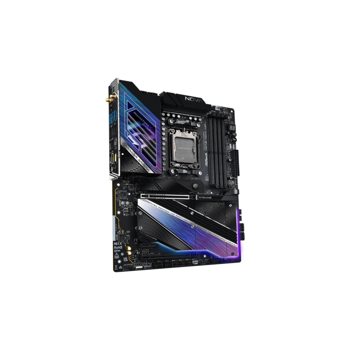 ASRock X870E Nova WiFi - AM5 ATX Motherboard - DDR5, 4x DIMM (256GB), PCIe 5.0, Wi-Fi 7, 5Gb LAN