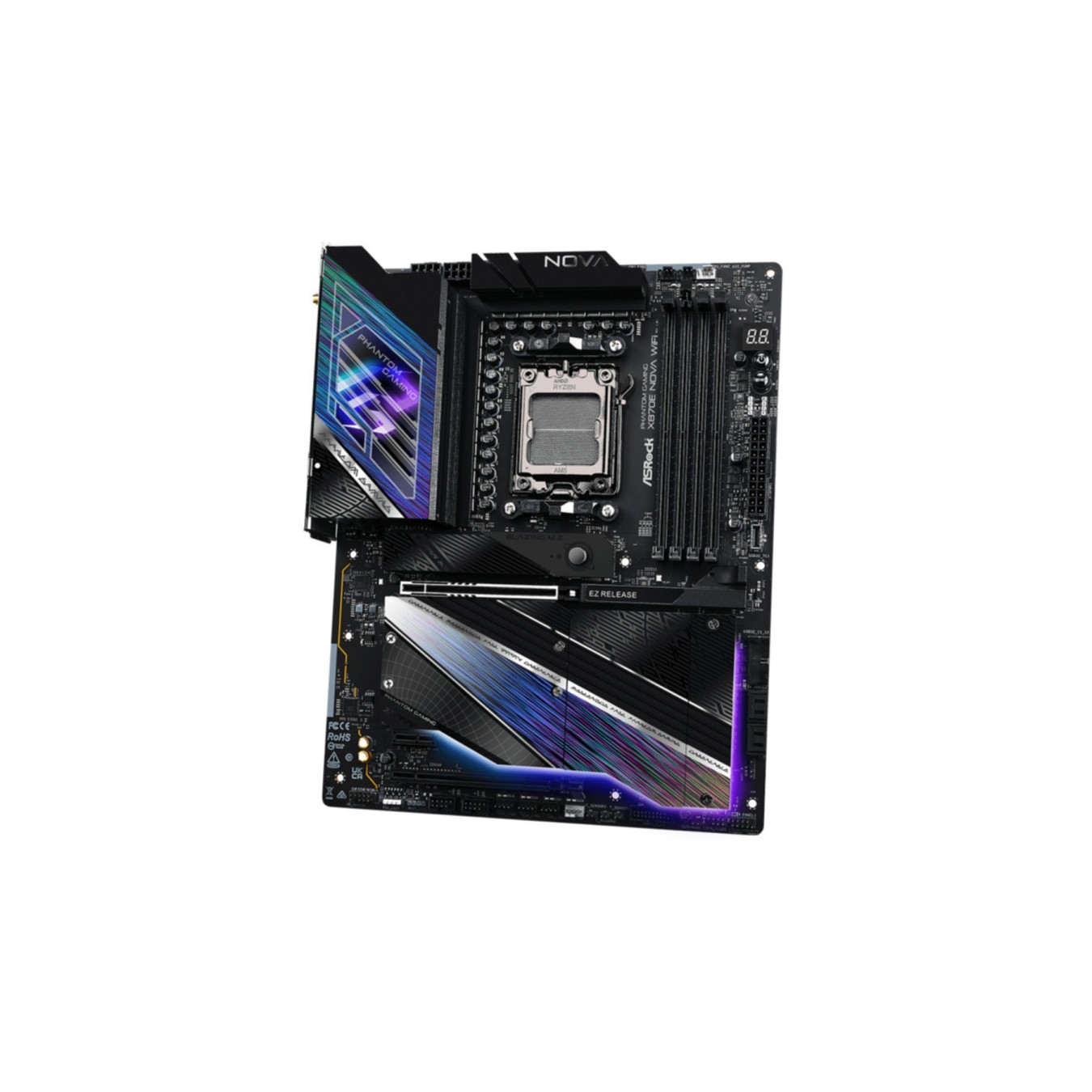 ASRock X870E Nova WiFi - AM5 ATX Motherboard - DDR5, 4x DIMM (256GB), PCIe 5.0, Wi-Fi 7, 5Gb LAN