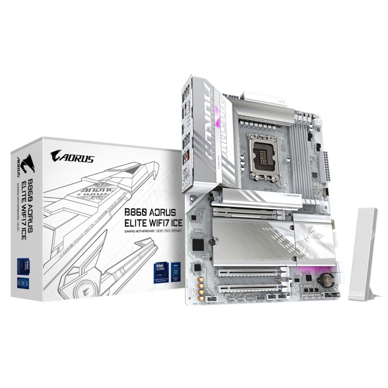 Buy GIGABYTE GA-B860 A ELITE WF7 ICE - LGA 1851 Socket, ATX, DDR5, 256GB Max in Cyprus, Nicosia, Limassol, Larnaka, Pafos