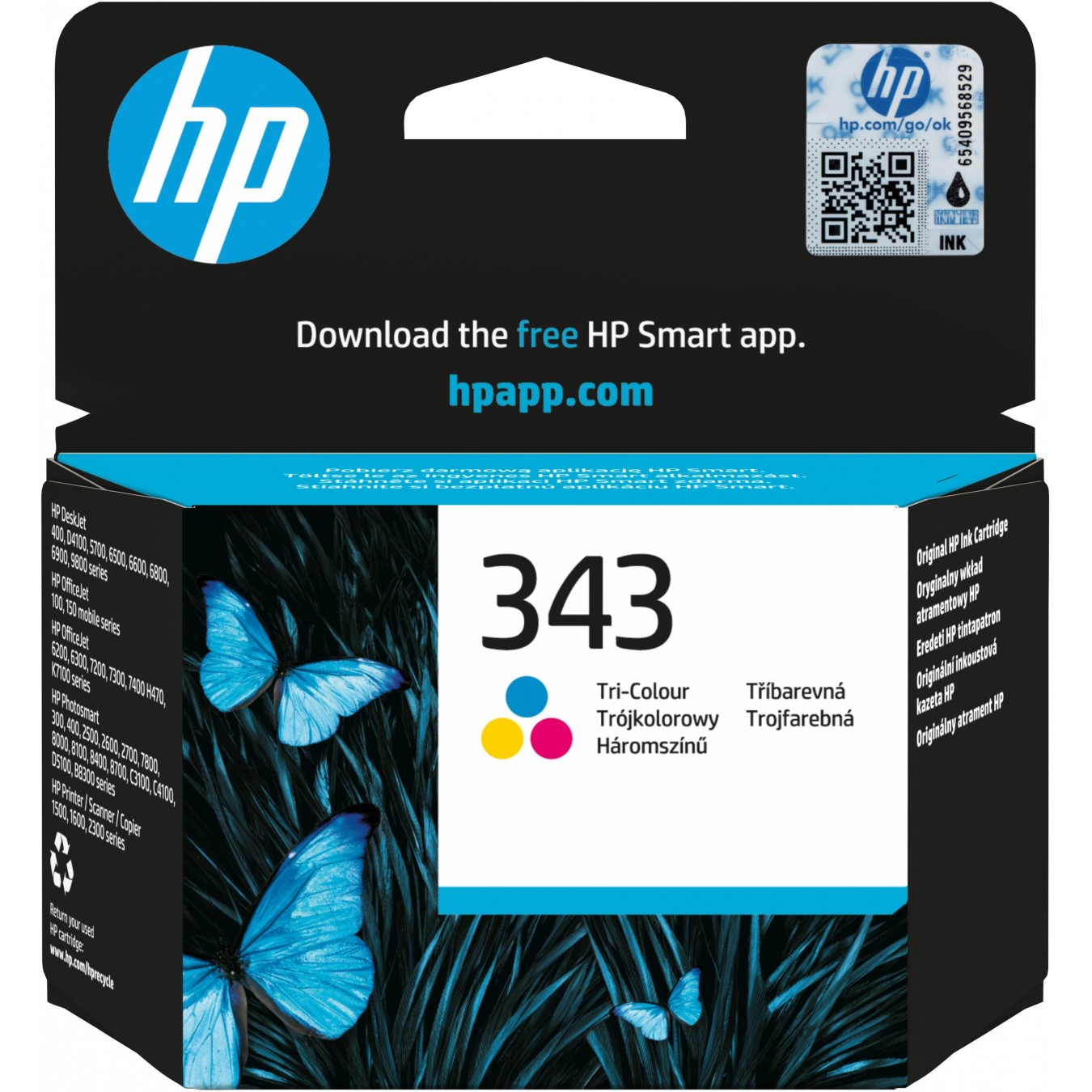 HP 343 Original Ink Cartridge - C8766EE - Tri-Color, Standard Capacity, 7ml, 330 pages, 1-pack