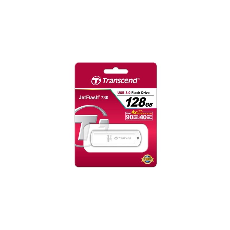 Buy Transcend JetFlash 730 - USB 3.1 Stick 128GB - White in Cyprus, Nicosia, Limassol, Larnaka, Pafos