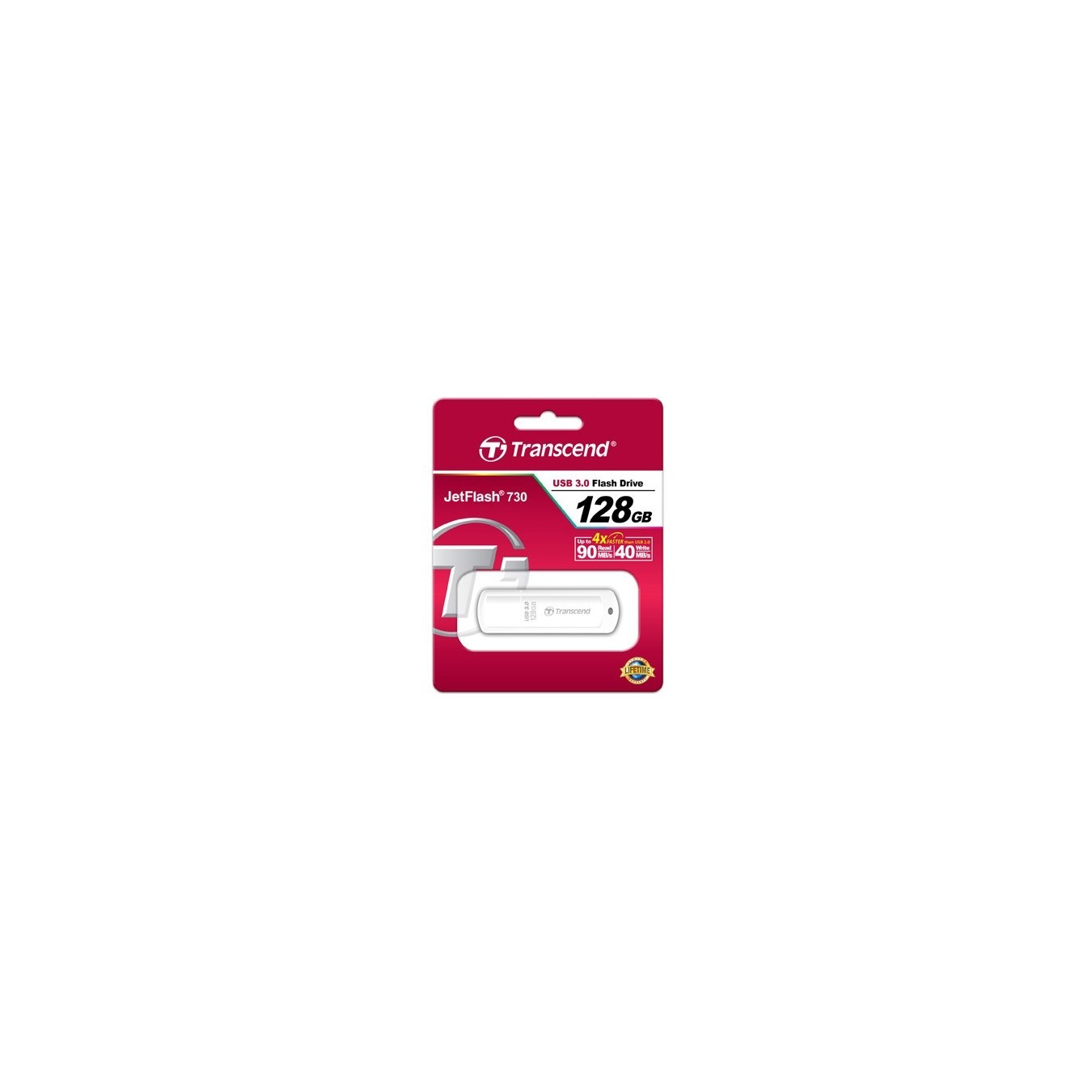 Transcend JetFlash 730 - USB 3.1 Stick 128GB - White — Buy in Cyprus with Fast Delivery
