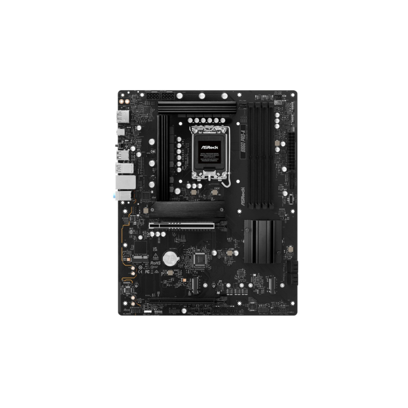 ASRock B860 Pro-A - B860 ATX Motherboard (LGA1851) - DDR5, 4x DIMM, 256GB, PCIe 4.0, 2.5Gb LAN, RGB