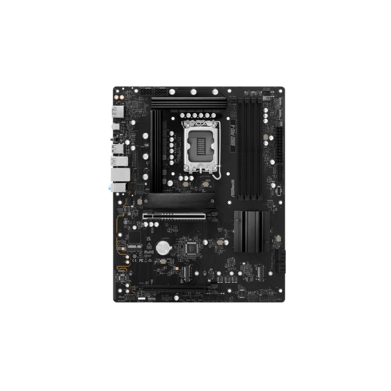 ASRock B860 Pro-A - B860 ATX Motherboard (LGA1851) - DDR5, 4x DIMM, 256GB, PCIe 4.0, 2.5Gb LAN, RGB