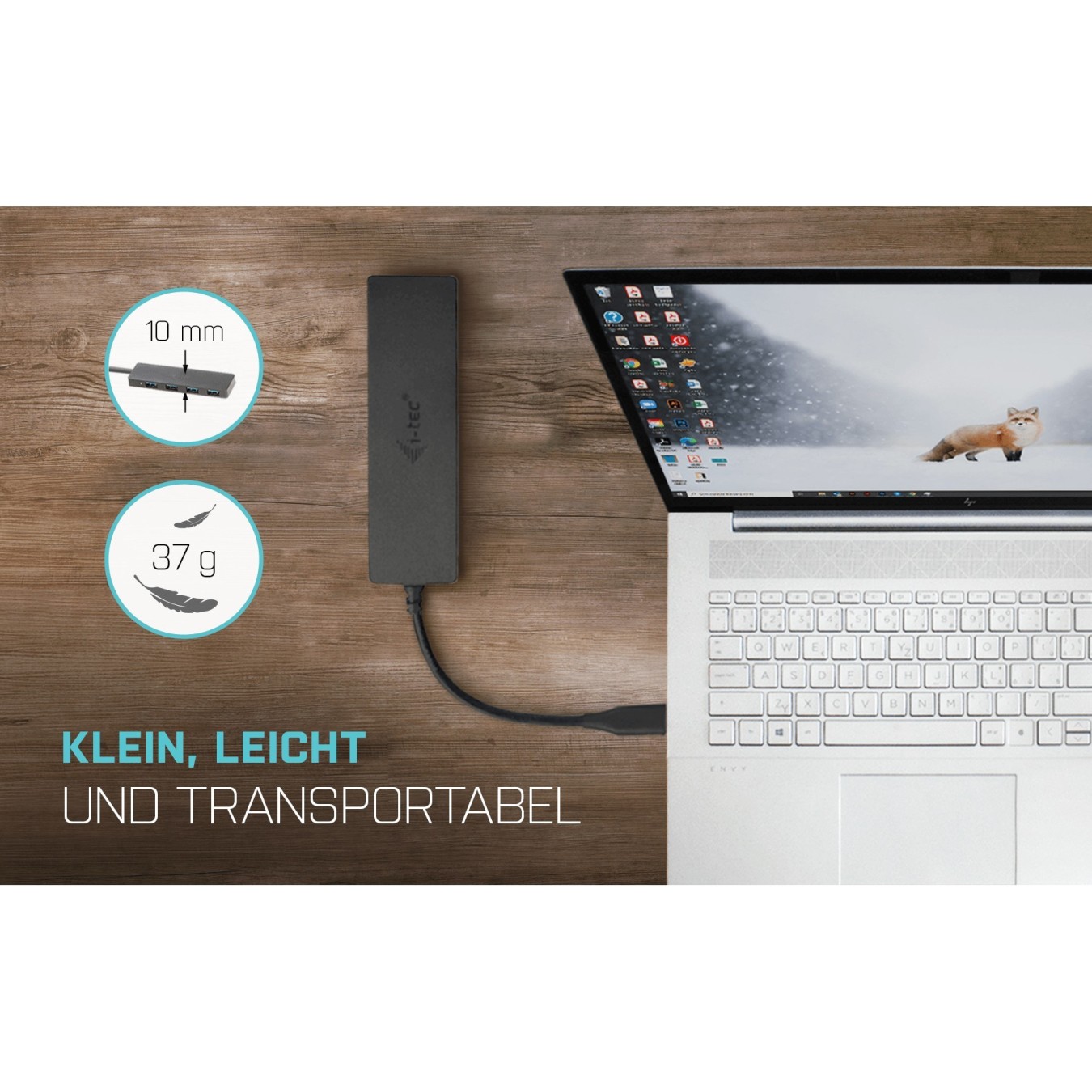 D I-TEC USB-C Slim 4-Port Hub - USB-C Host, 4x USB-A Ports, Compact — Buy in Cyprus with Fast Delivery
