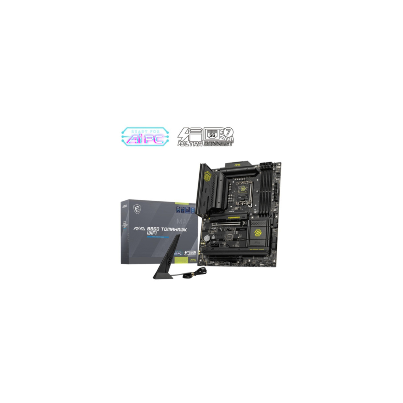 MSI MAG B860 TOMAHAWK WIFI - LGA1851 ATX Motherboard - DDR5 up to 256GB, 3x M.2, 5Gb LAN, RGB, Black