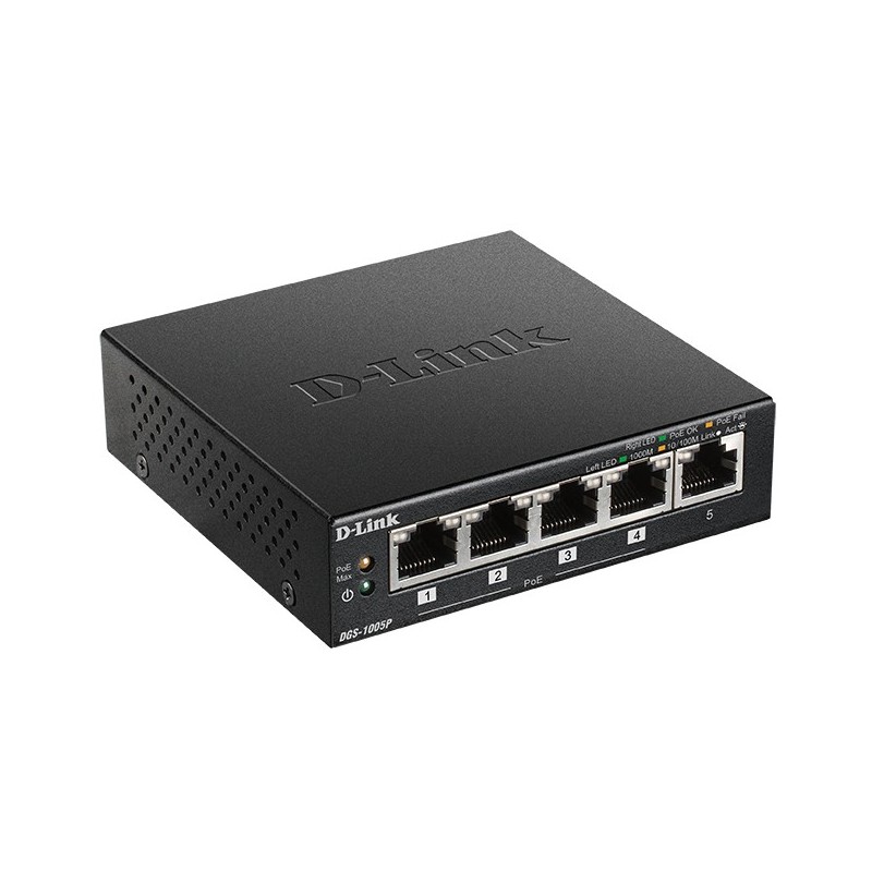 Buy D-Link DGS-1005P E PoE+ 60W - DGS-1005P - 5-Port Gigabit PoE+ Switch in Cyprus, Nicosia, Limassol, Larnaka, Pafos