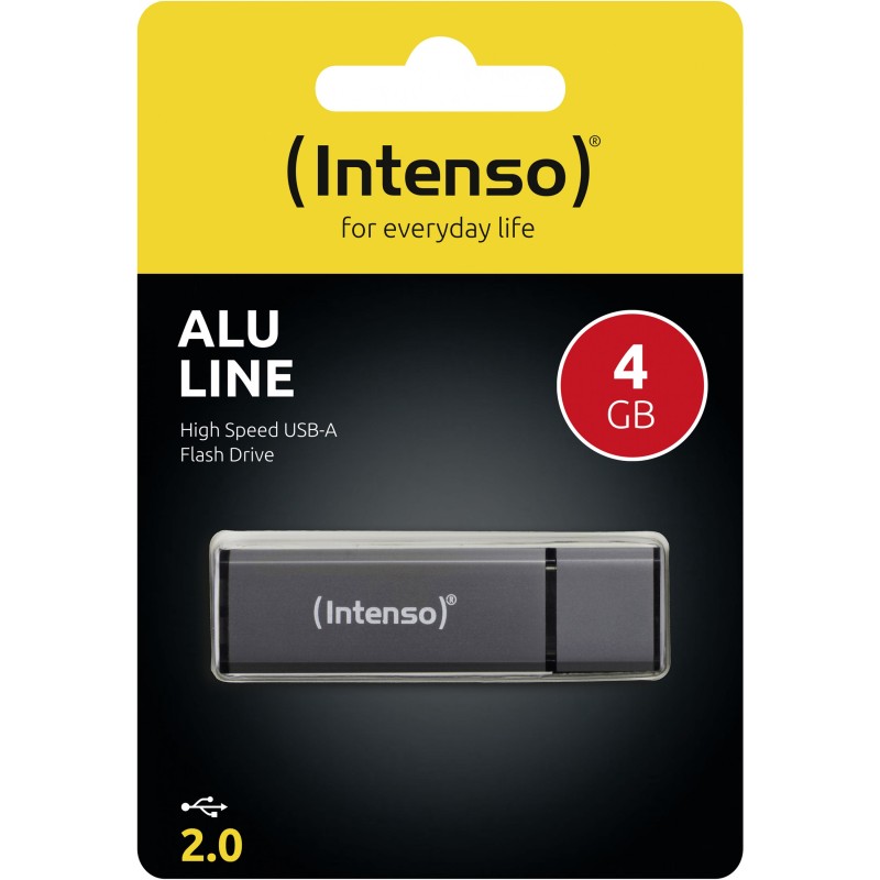 Buy STICK 4GB USB 2.0 Intenso Alu Line Grey - 3521451 - Grey, 4GB in Cyprus, Nicosia, Limassol, Larnaka, Pafos