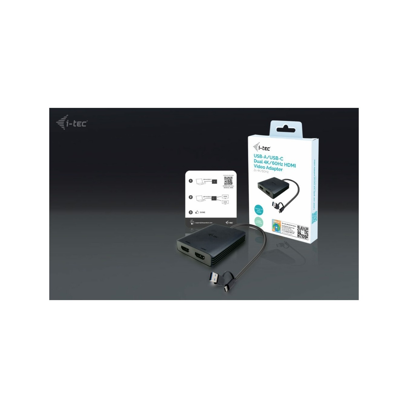 I-TEC USB-C 2x HDMI Adapter - Dual HDMI outputs (USB-C input) — Buy in Cyprus with Fast Delivery