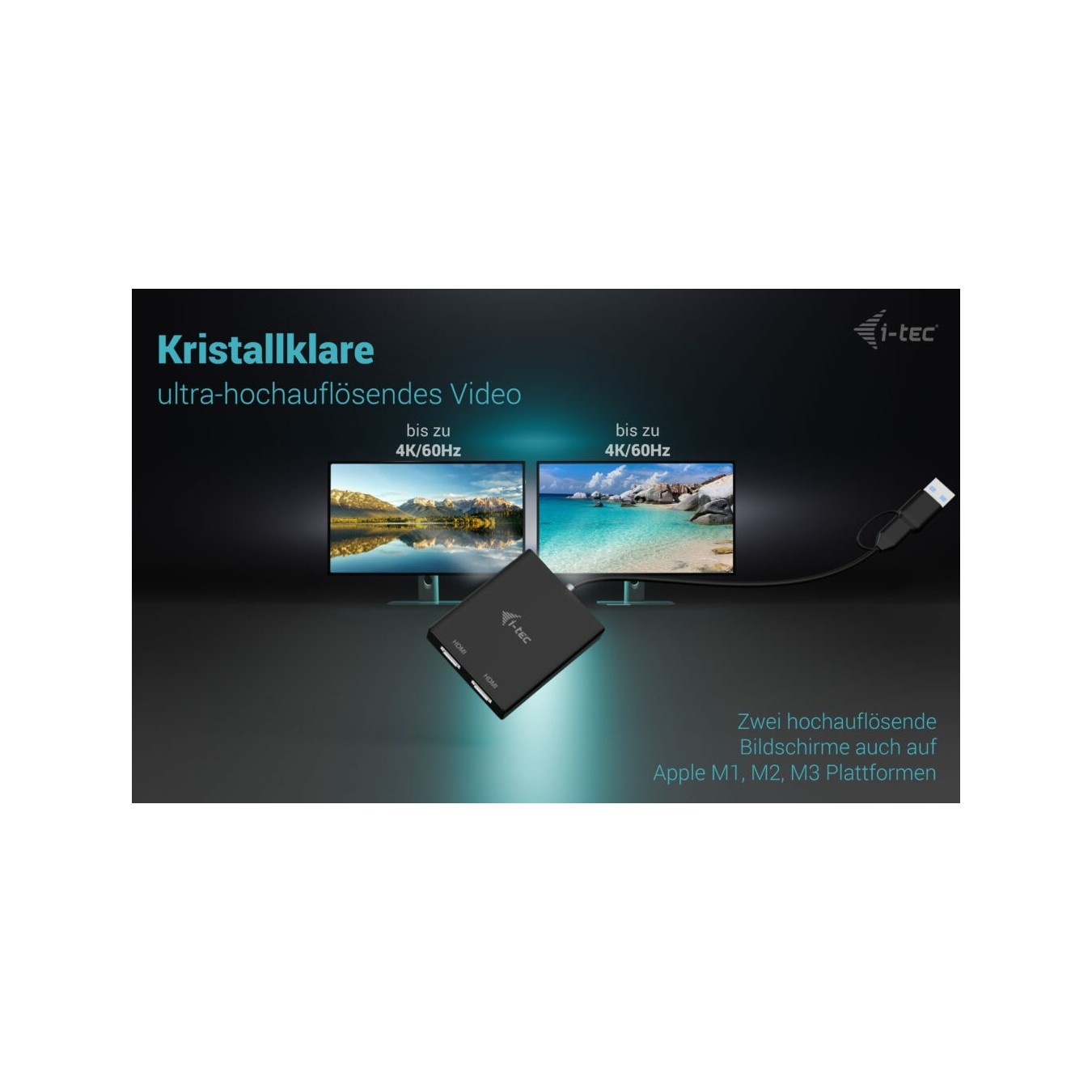 I-TEC USB-C 2x HDMI Adapter - Dual HDMI outputs (USB-C input) — Buy in Cyprus with Fast Delivery