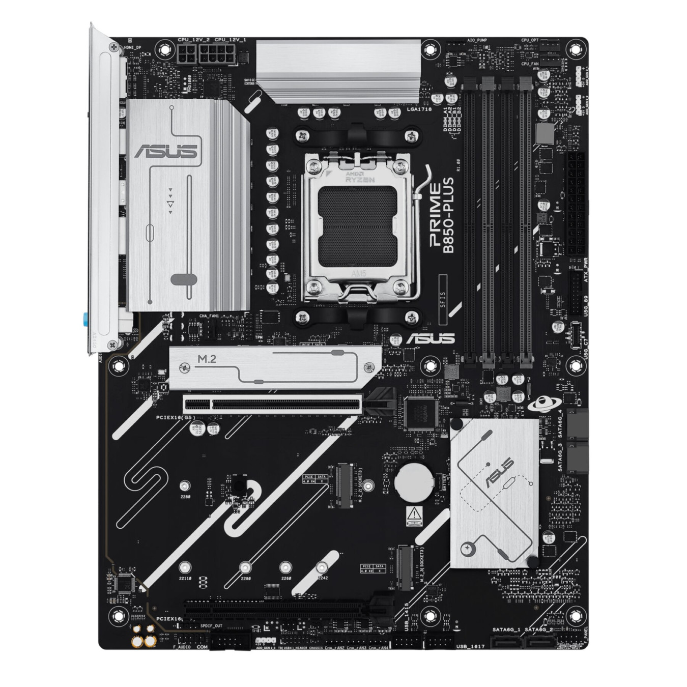 ASUS PRIME B850-PLUS CSM (AM5) - ATX DDR5 Motherboard, 4x DIMM 256GB, 3x M.2, 2.5Gb LAN, RGB, Black