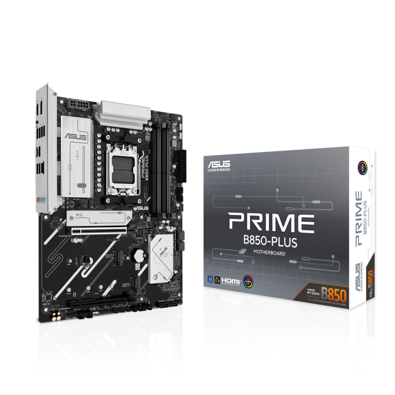 ASUS PRIME B850-PLUS CSM (AM5) - ATX DDR5 Motherboard, 4x DIMM 256GB, 3x M.2, 2.5Gb LAN, RGB, Black