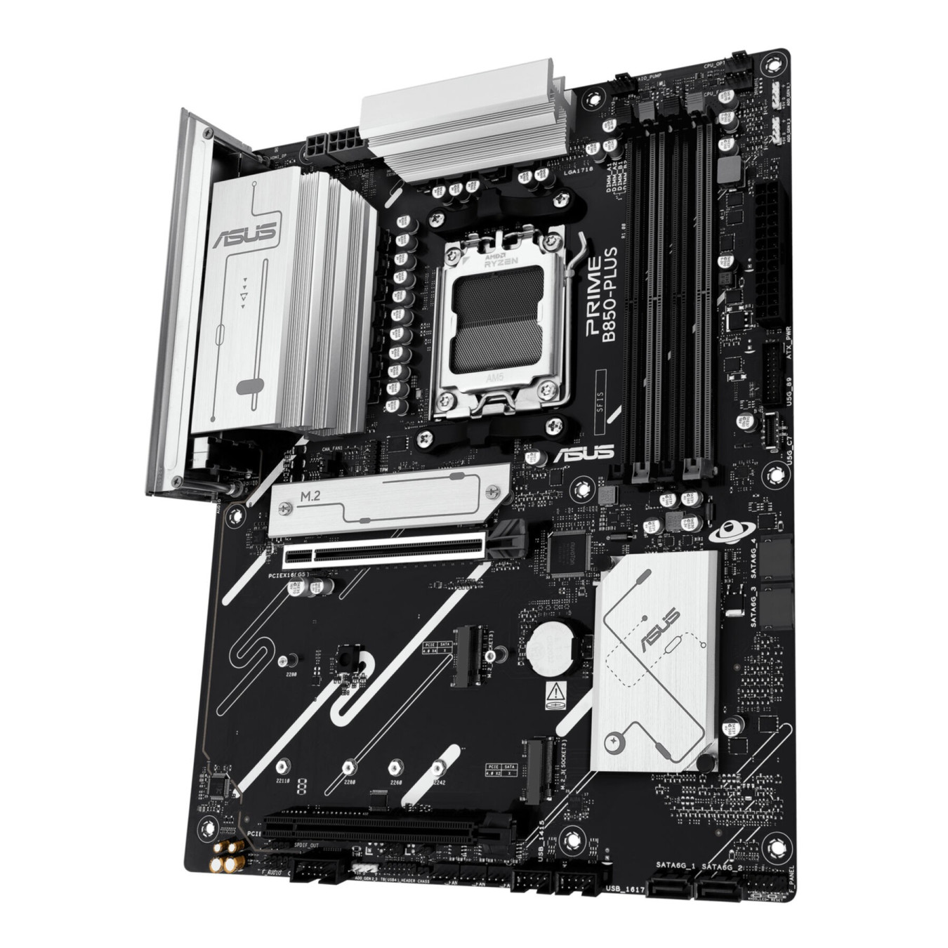 ASUS PRIME B850-PLUS CSM (AM5) - ATX DDR5 Motherboard, 4x DIMM 256GB, 3x M.2, 2.5Gb LAN, RGB, Black