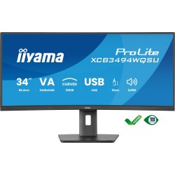Buy IIYAMA 86.7cm (34') XCB3494WQSU-B1 - 34'' Curved 21:9 IPS Monitor with 2x HD... in Cyprus, Nicosia, Limassol, Larnaka, Pafos