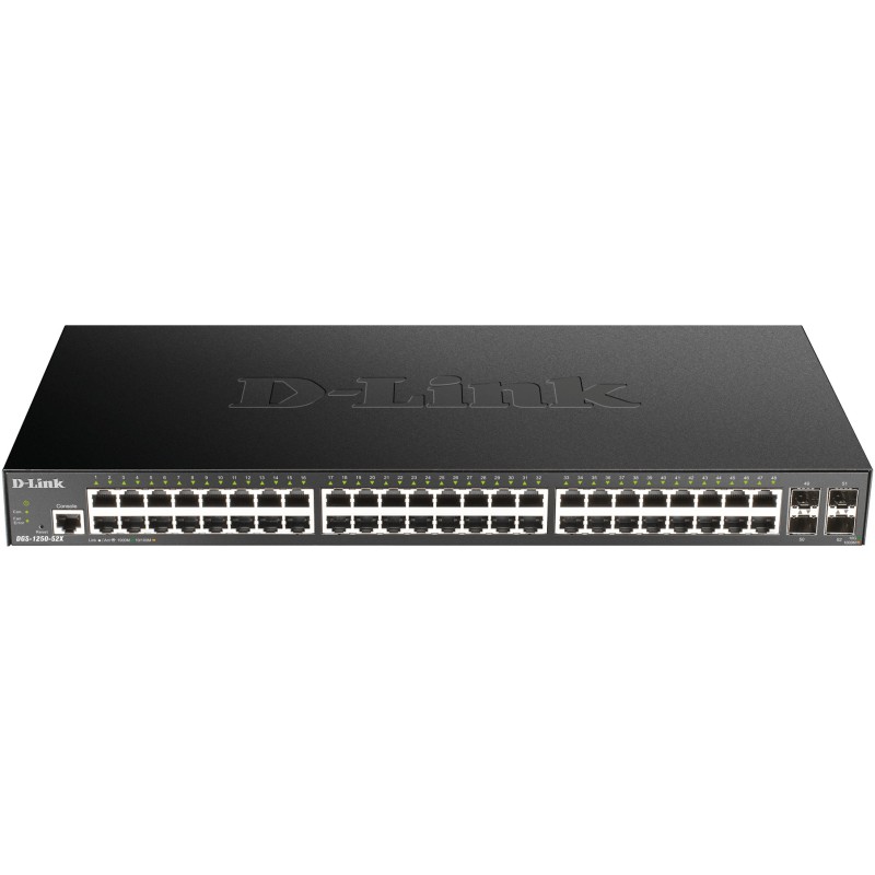 Buy 48+4P D-Link DGS-1250-52X - 48x1G RJ45 + 4xSFP+ uplinks, rackmount, web-managed in Cyprus, Nicosia, Limassol, Larnaka, Pafos