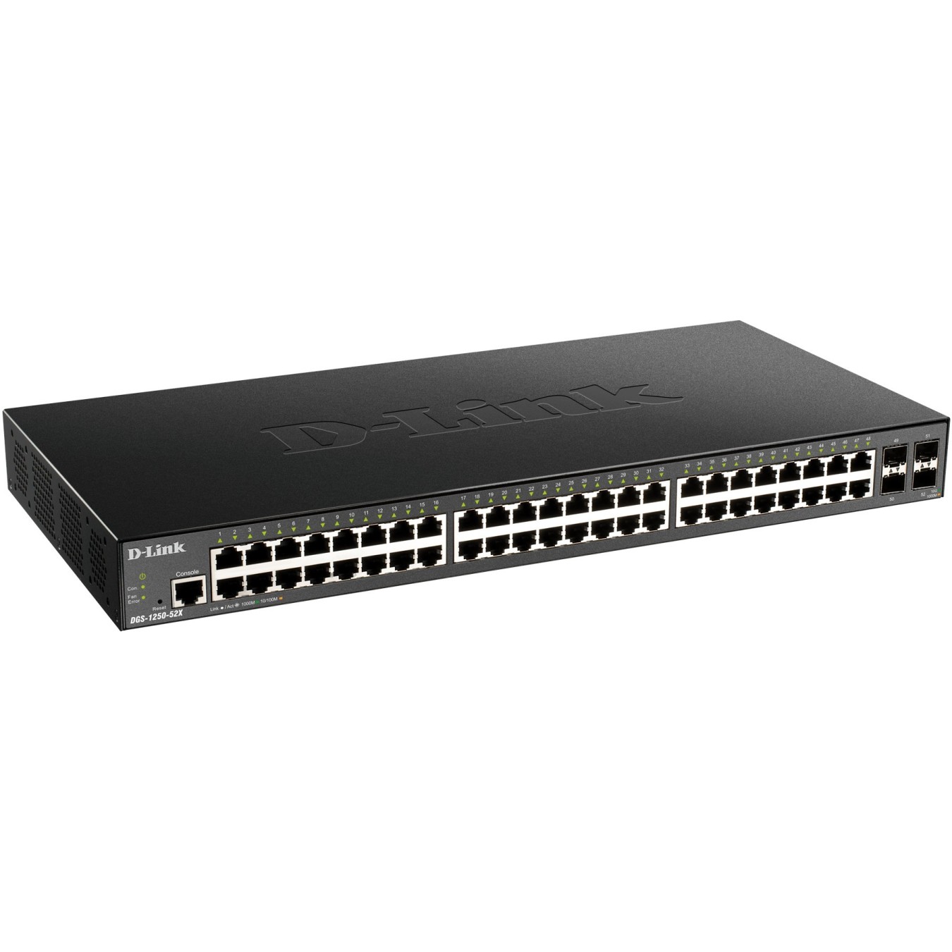 48+4P D-Link DGS-1250-52X - 48x1G RJ45 + 4xSFP+ uplinks, rackmount, web-managed — Buy in Cyprus with Fast Delivery
