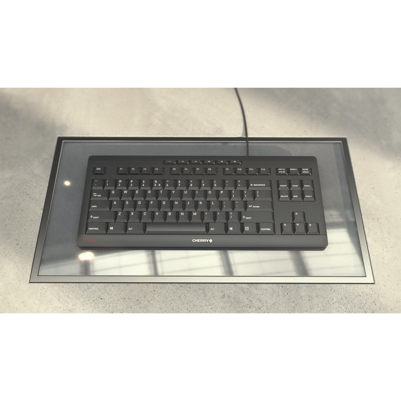 CHERRY TAS STREAM KEYBOARD TKL - Corded, EU-Layout grau — Buy in Cyprus with Fast Delivery