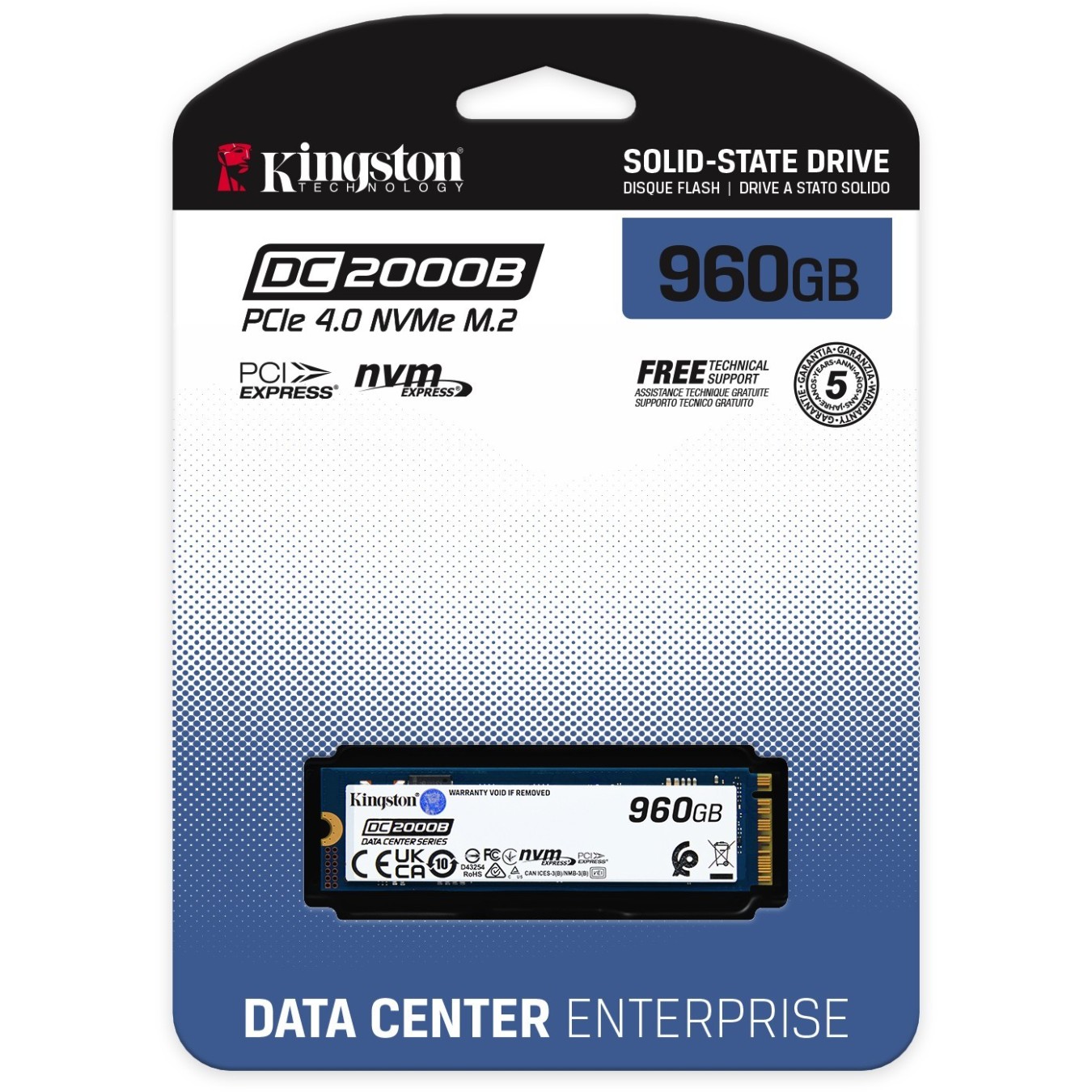 Kingston DC2000B M.2 NVMe PCIe 4.0 x4 SSD - DC2000B - 960GB — Buy in Cyprus with Fast Delivery