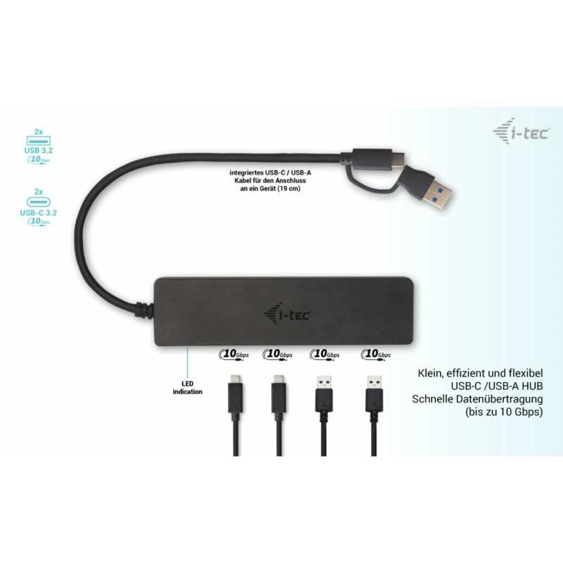 Buy D I-TEC USB-C HUB 2+2X USB-C A - USB-C Hub with 4 ports (2x USB-C + 2x USB-A) in Cyprus, Nicosia, Limassol, Larnaka, Pafos