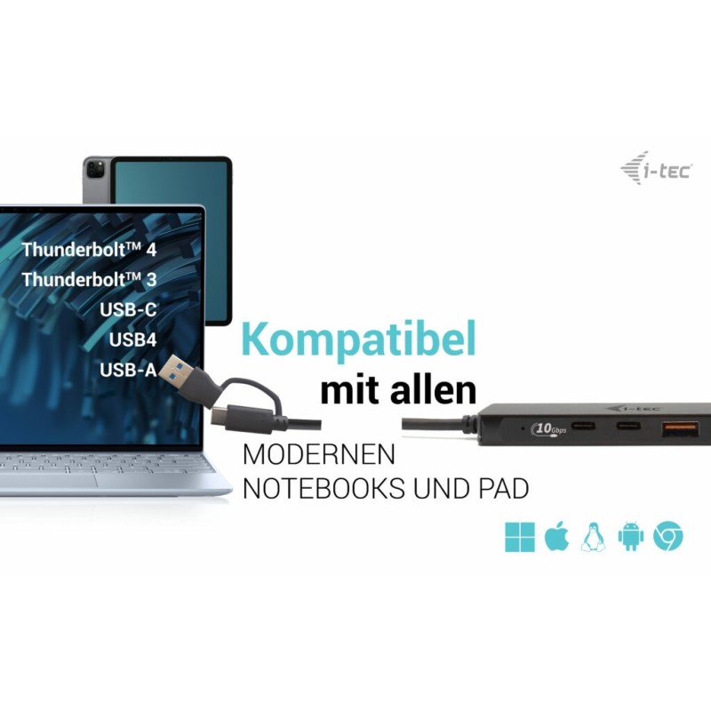 Buy D I-TEC USB-C HUB 2+2X USB-C A - USB-C Hub with 4 ports (2x USB-C + 2x USB-A) in Cyprus, Nicosia, Limassol, Larnaka, Pafos