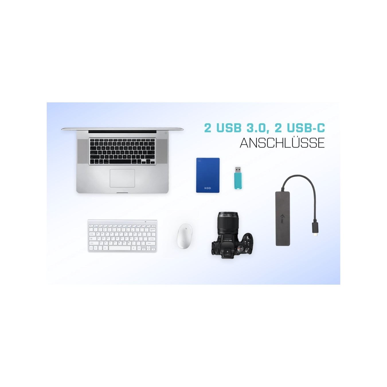 D I-TEC USB-C HUB 2+2X USB-C A - USB-C Hub with 4 ports (2x USB-C + 2x USB-A) — Buy in Cyprus with Fast Delivery