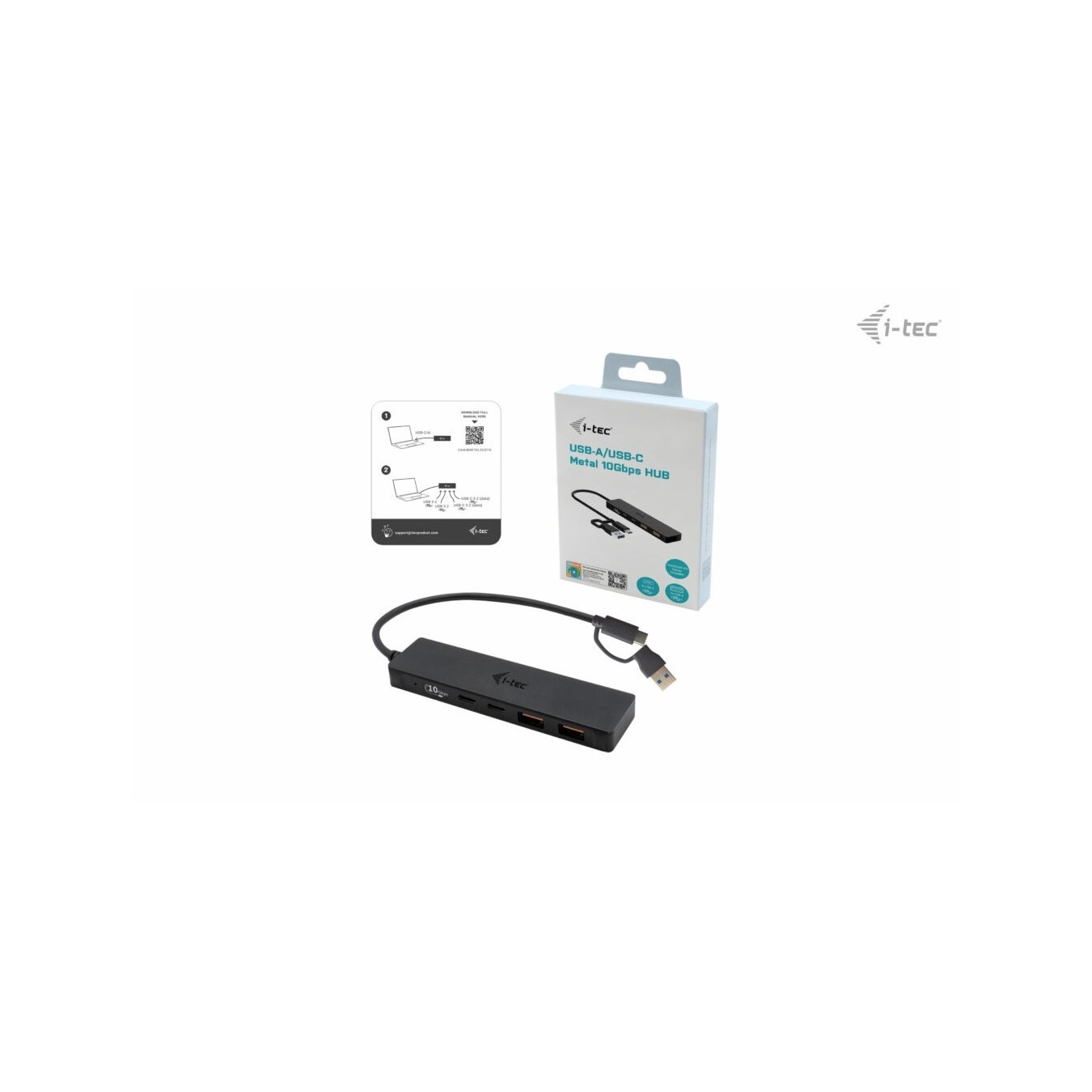 D I-TEC USB-C HUB 2+2X USB-C A - USB-C Hub with 4 ports (2x USB-C + 2x USB-A) — Buy in Cyprus with Fast Delivery