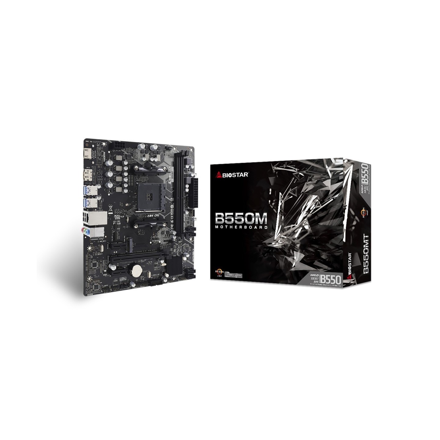 Biostar B550MHP - Micro-ATX AM4 Motherboard - B550 Chipset, DDR4 64GB Max (2x DIMM), PCIe 4.0 - Black (Boxed)