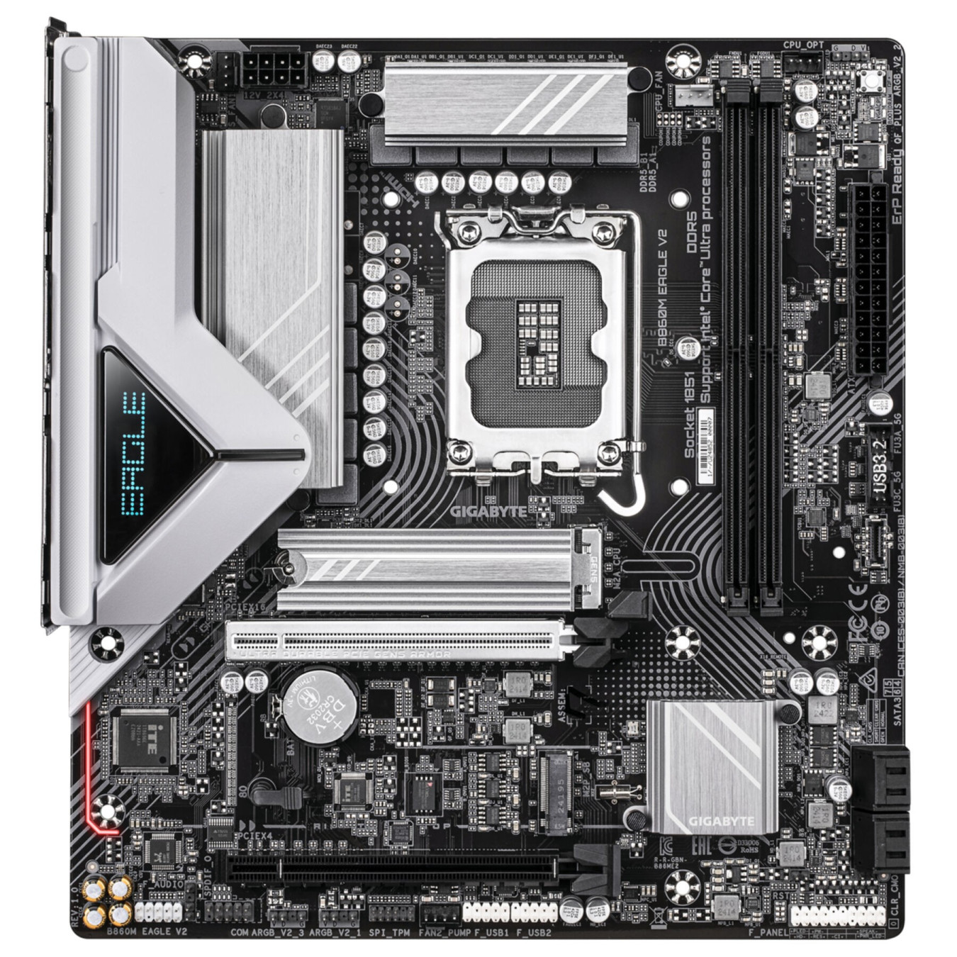 GIGABYTE GA-B860M EAGLE V2 - Micro-ATX LGA1851 DDR5, 2x DIMM, 128GB Max — Buy in Cyprus with Fast Delivery