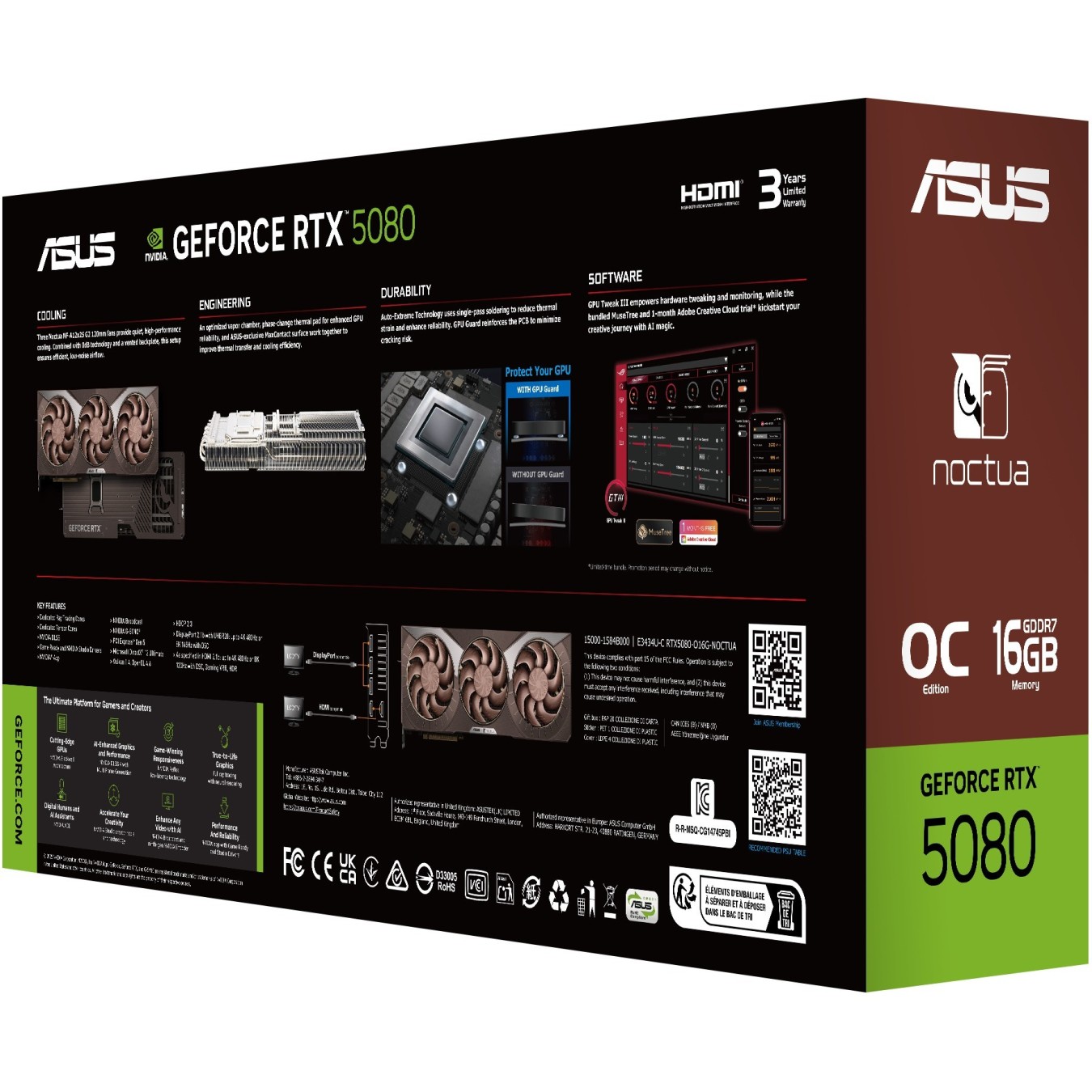 RTX 5080 16GB ASUS Noctua OC Edition GDDR7 3 Fan - RTX 5080 - Open-Air 16GB GDDR7 — Buy in Cyprus with Fast Delivery