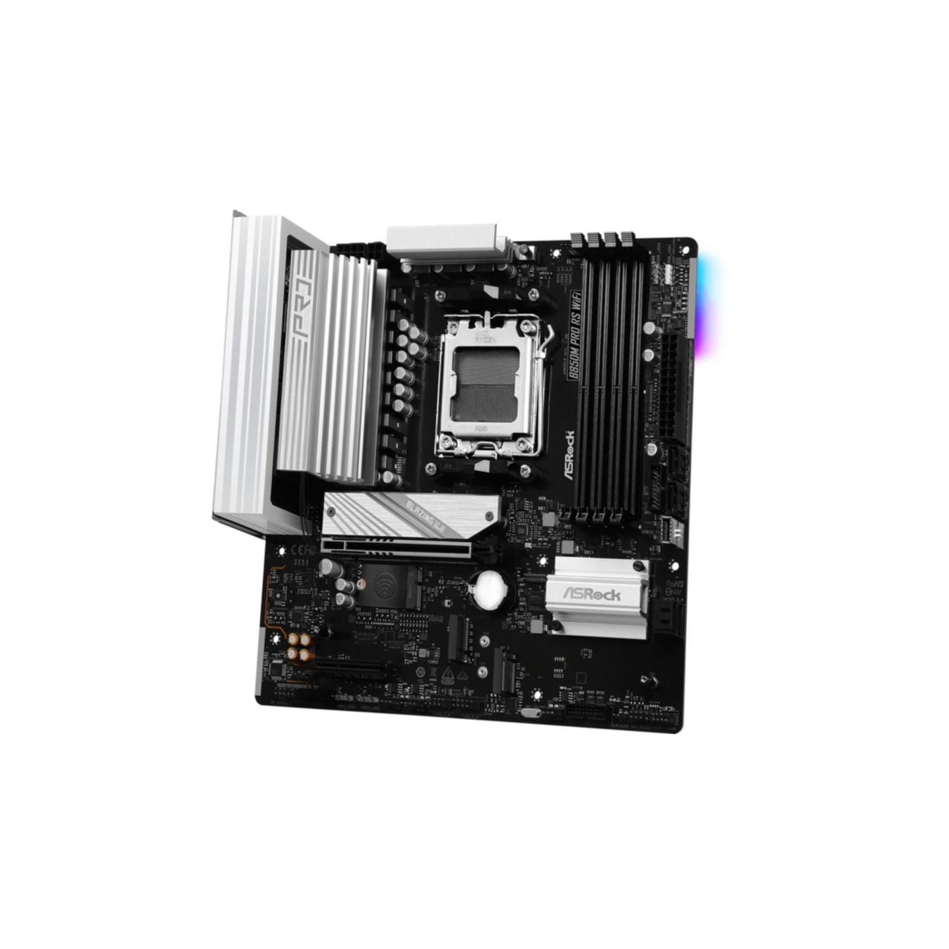 ASRock B850M Pro RS WiFi - B850M Pro RS - AM5 micro-ATX, DDR5, 256GB max, Wi‑Fi 6E, 2.5Gb LAN, HDMI 2.1 (Black)