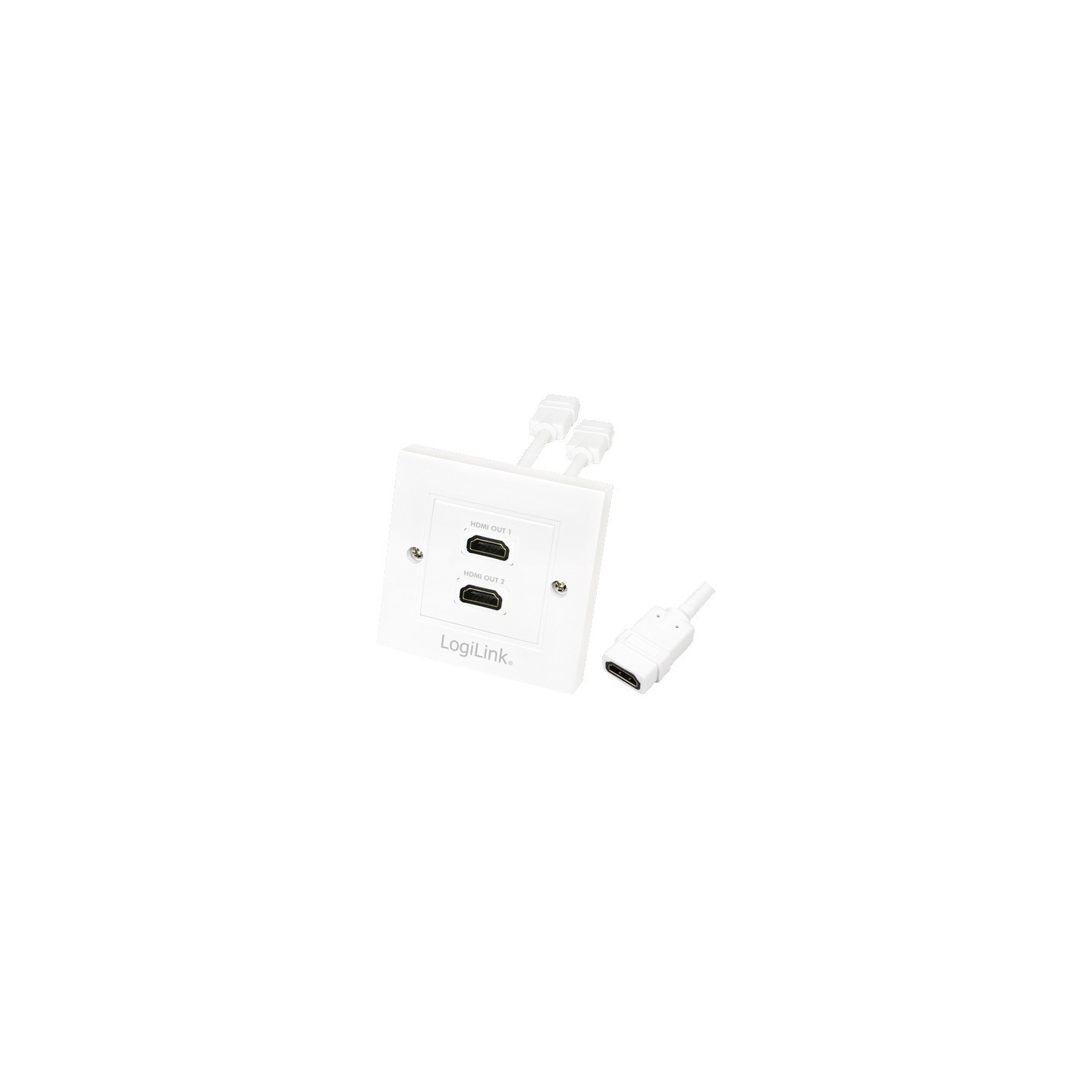 Logilink HDMI Adapter - Wall Socket, 2-Port - Color: White — Buy in Cyprus with Fast Delivery