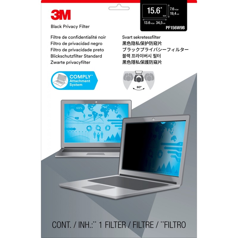 Buy 3M Privacy Filter for 15.6-inch Widescreen Laptops with COMPLY Mounting System in Cyprus, Nicosia, Limassol, Larnaka, Pafos
