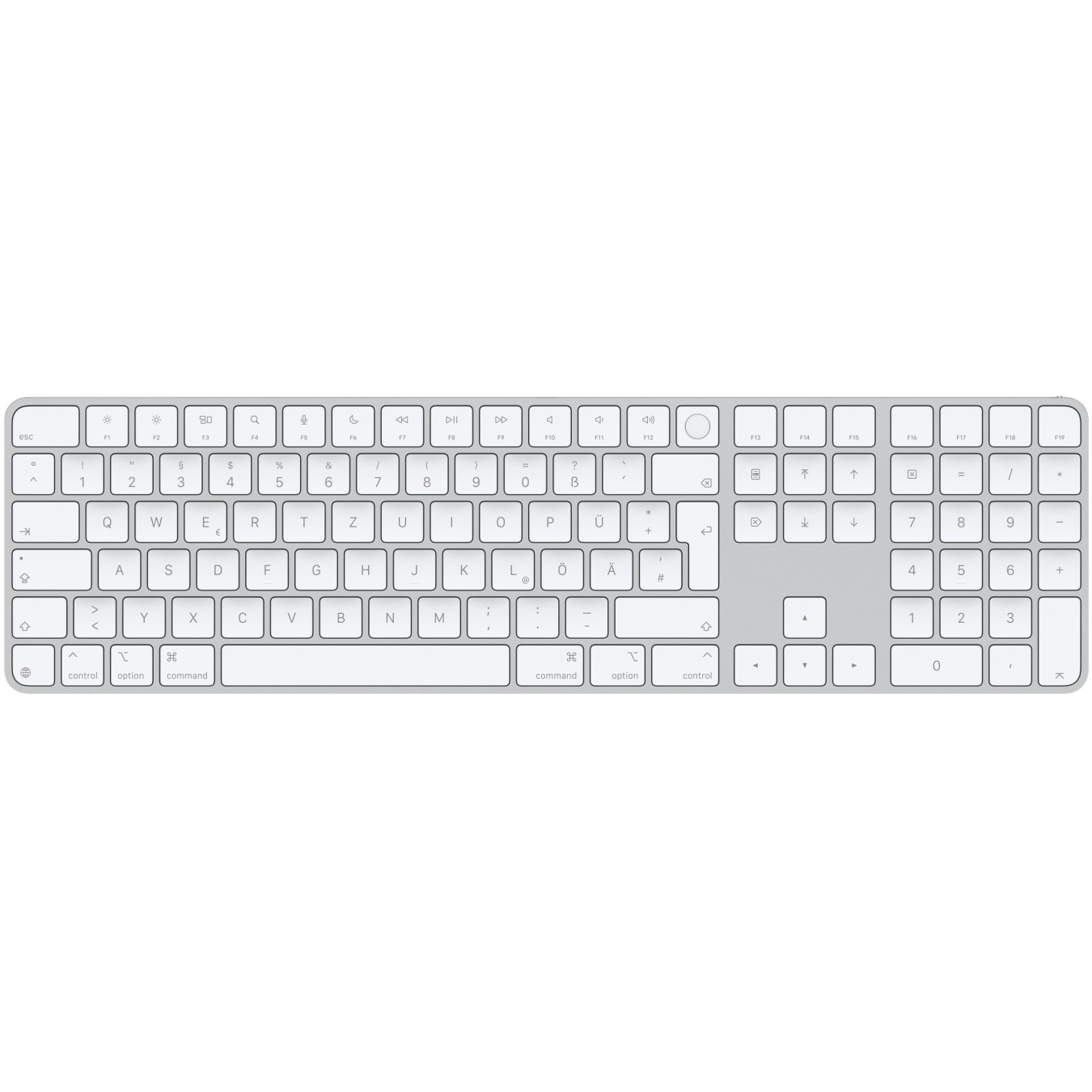 Apple Magic Keyboard with Touch ID and Numeric Keypad for Apple Silicon Macs - German Layout - White Keys