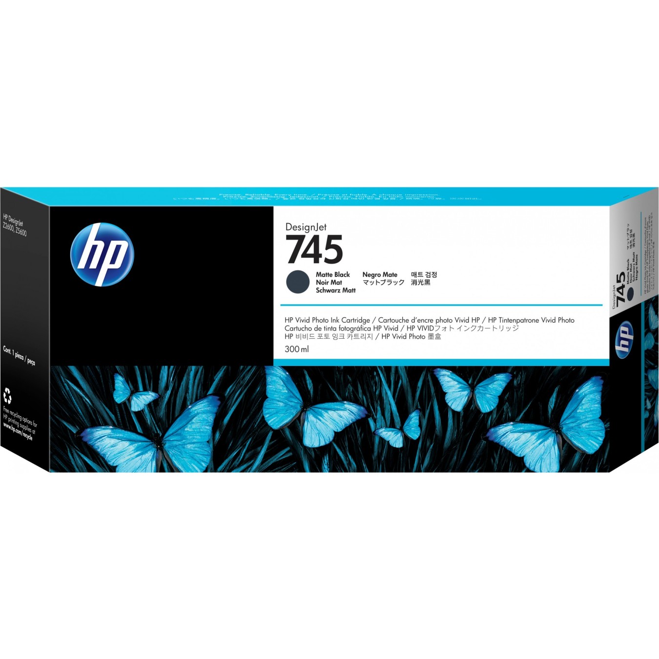 HP 745 Ink Cartridge - 745 - Matte Black, 300 ml — Buy in Cyprus with Fast Delivery