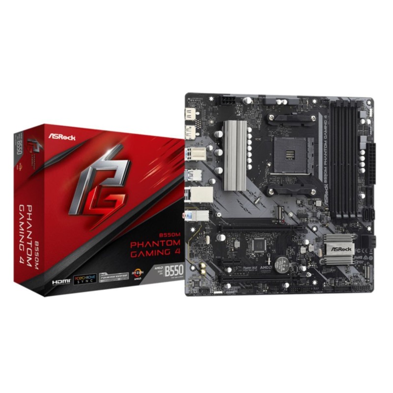 Buy ASRock B550M Phantom Gaming 4 - AM4 Micro-ATX Gaming Motherboard - B550, 128... in Cyprus, Nicosia, Limassol, Larnaka, Pafos