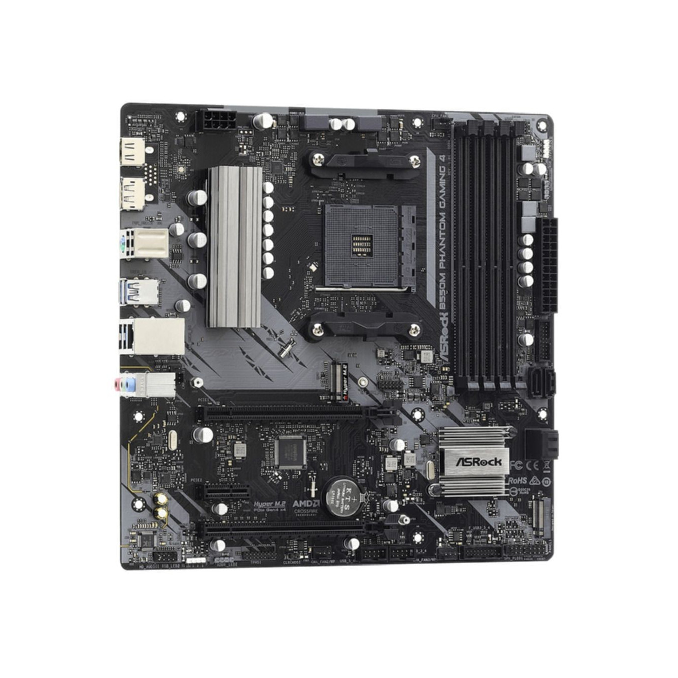 ASRock B550M Phantom Gaming 4 - AM4 Micro-ATX Gaming Motherboard - B550, 128GB DDR4, Dual M.2, PCIe 4.0