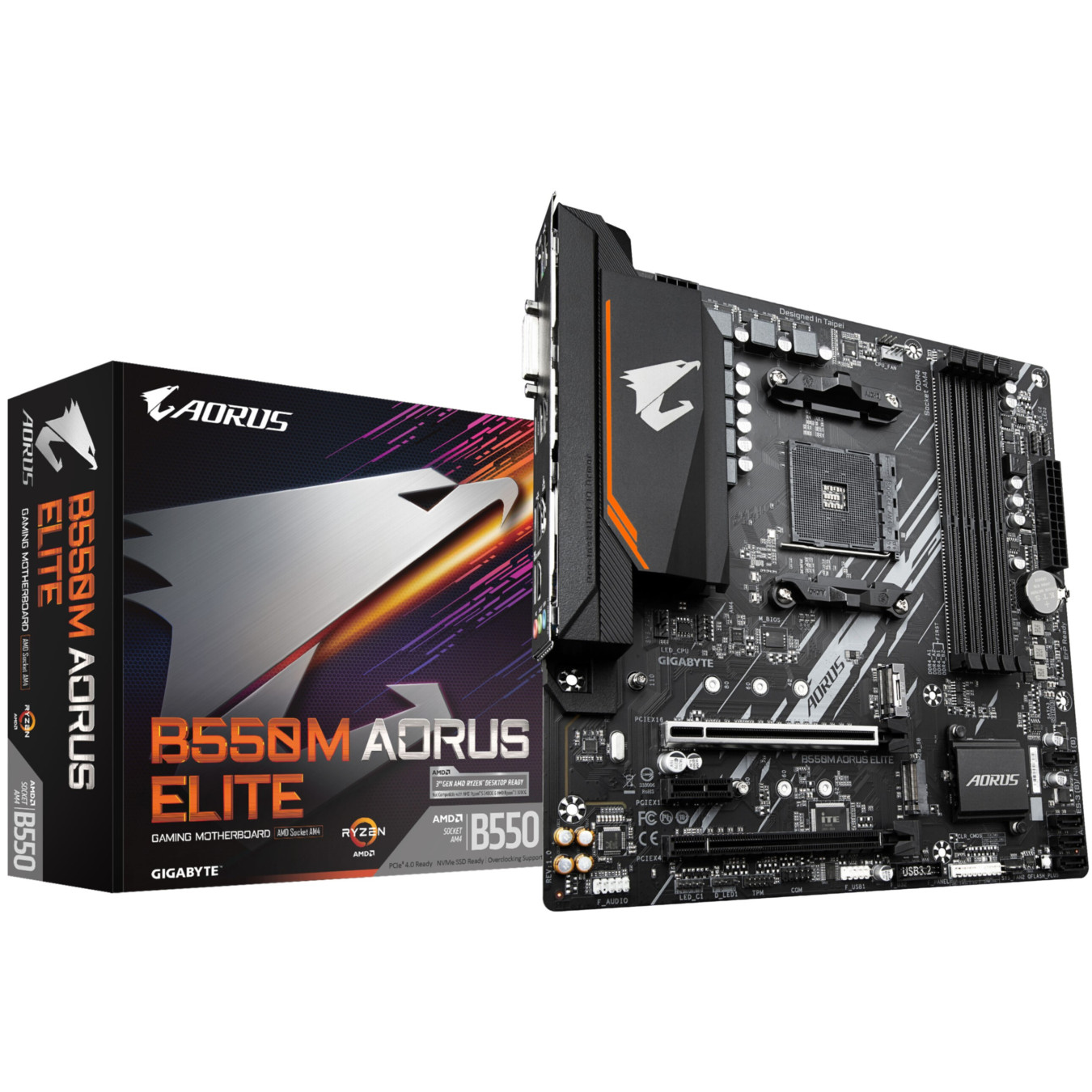 GIGABYTE AORUS ELITE AX GA-B550M - Micro-ATX AM4 Motherboard, B550, DDR4 up to 128GB — Buy in Cyprus with Fast Delivery