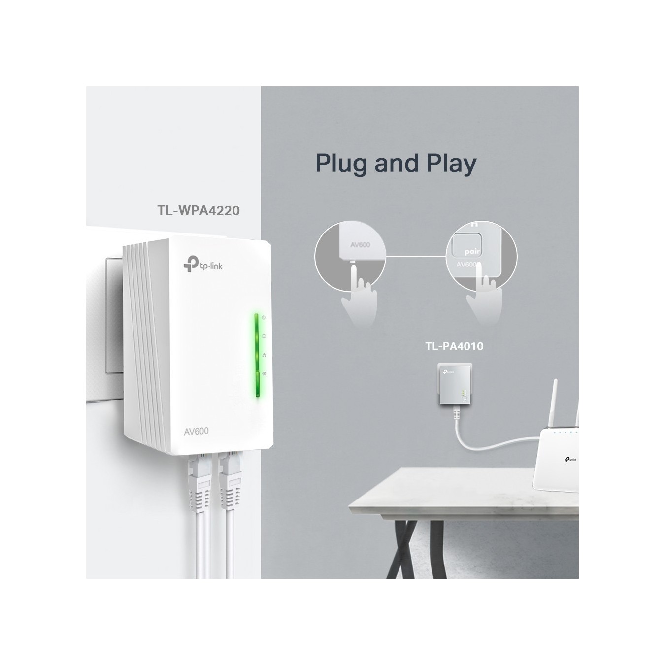 INTD TP-LINK Powerline TL-WPA4221 KIT AV600 - TL-WPA4221 - WLAN Extender (Wi-Fi 4, 1x Fast Ethernet, AV600)